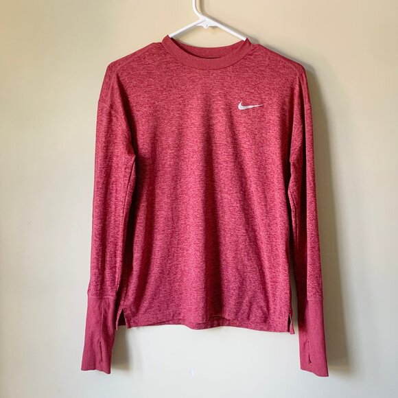 EUC Nike Dri-Fit Women's Element LS Running Shirt, Small, Red/Pink Heather - Picture 1 of 9